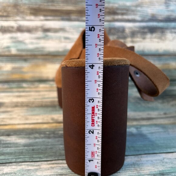 BioNatura Platform Slingback Sandals Size 9 Brown Suede Formal Chunky Block Heel - Picture 11 of 13